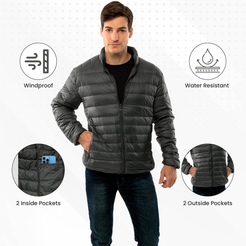 Alpine Swiss Niko Men's Down Alternative Puffer Jacket - Packable, Warm Insulation & Lightweight - Green - Image 4