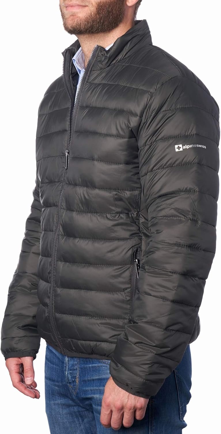 Alpine Swiss Niko Men's Down Alternative Puffer Jacket - Packable, Warm Insulation & Lightweight - Green - Image 1