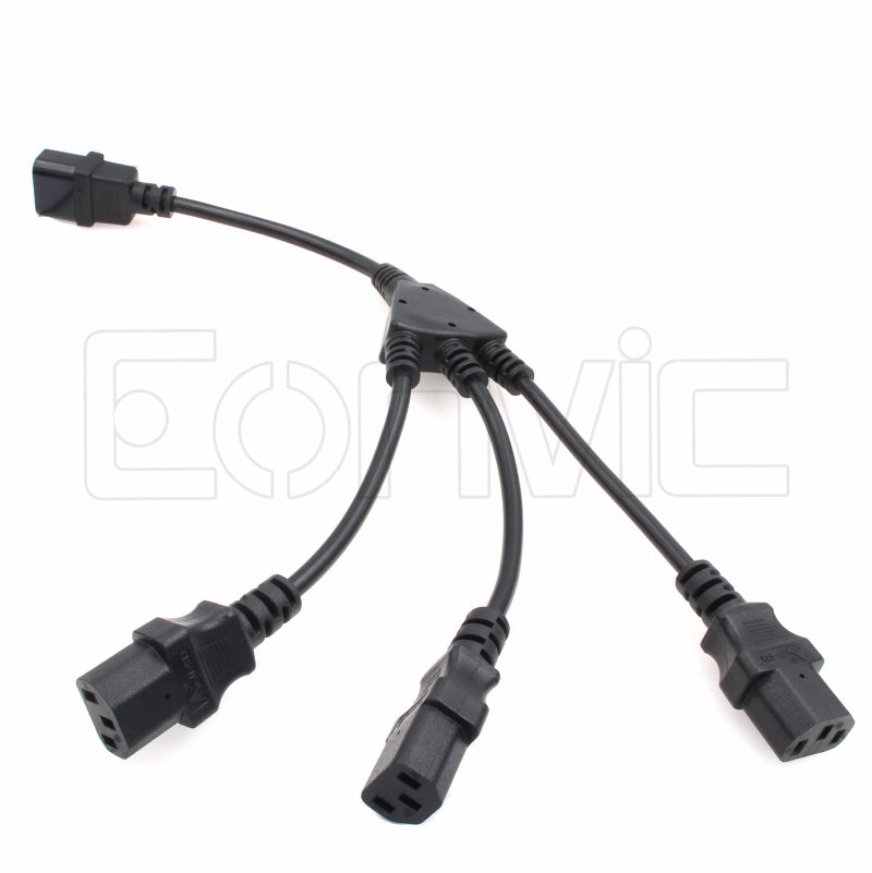 Eonvic كابل طاقة Y مقسم Eonvic IEC 320 C14 ذكر إلى 3 x C13 أنثى بطول 2 قدم - Image 2