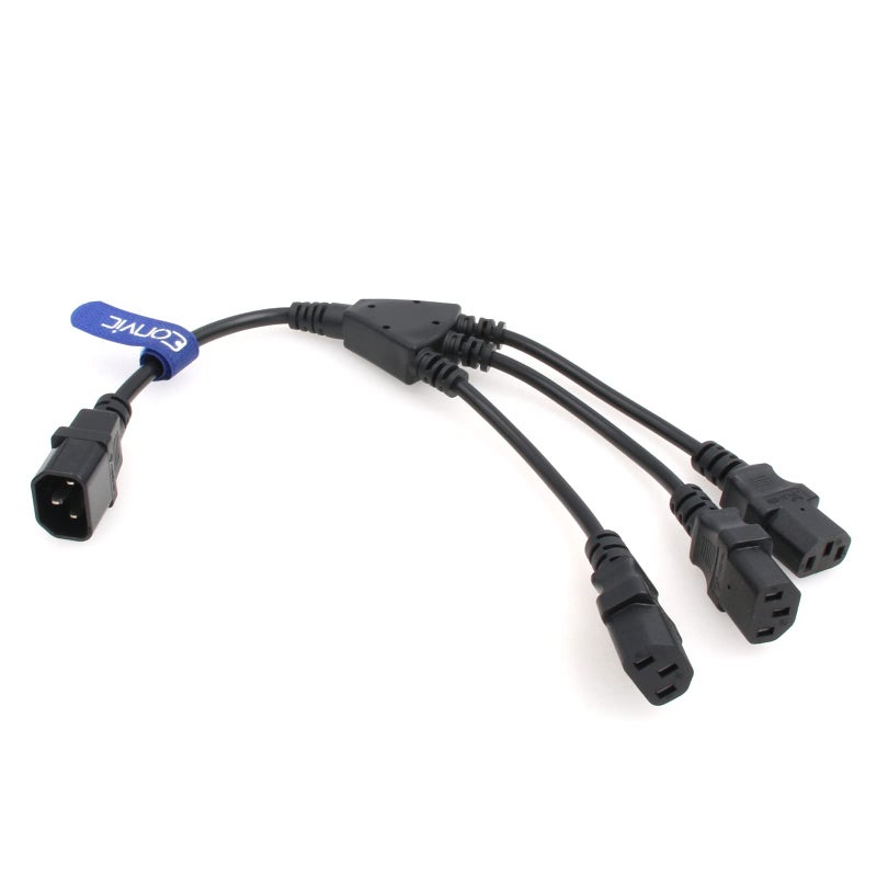 Eonvic كابل طاقة Y مقسم Eonvic IEC 320 C14 ذكر إلى 3 x C13 أنثى بطول 2 قدم - Image 5