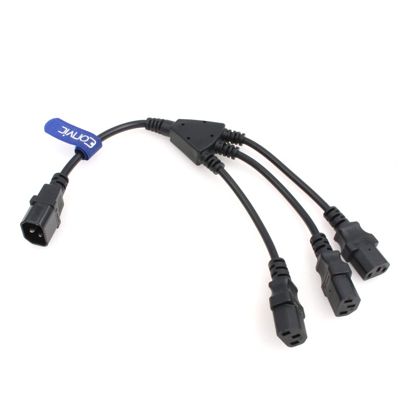 Eonvic كابل طاقة Y مقسم Eonvic IEC 320 C14 ذكر إلى 3 x C13 أنثى بطول 2 قدم - Image 4