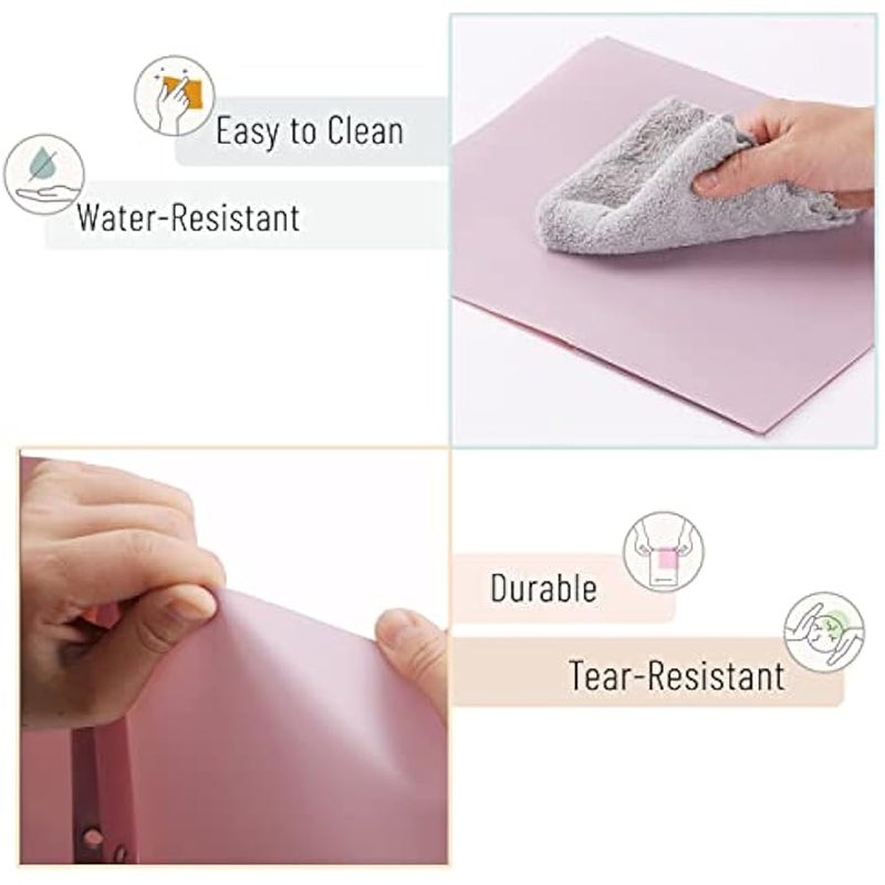 Plastic Folders with Pockets and Prongs, 5 Pack, Muted Pastel Colors, Letter (8.5 x 11) - 5 Pack, Pink, Back to School Supplies - Image 4