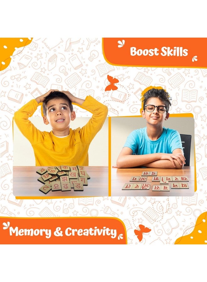 Skillofun Hindi Alphabet Board Game for 3+ Year Old Kids | Alphabets For Kids Learning | Wooden Toys For Kids Learning Hindi Alphabets | Educational Toys For Kids 3-7 Years Old | Wooden Puzzles - Image 5