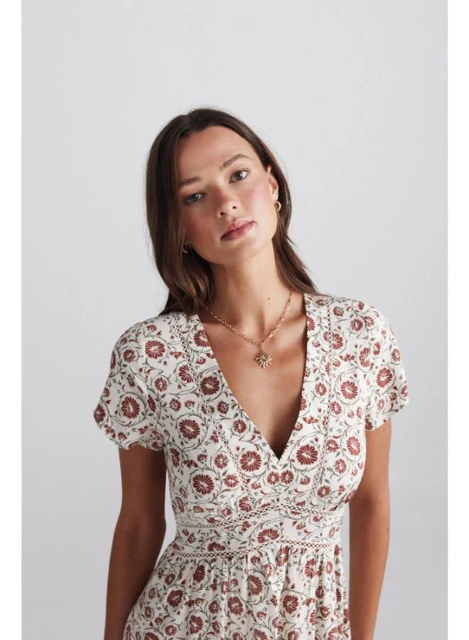 Springfield  Printed lace dress for Women | Best Price UAE