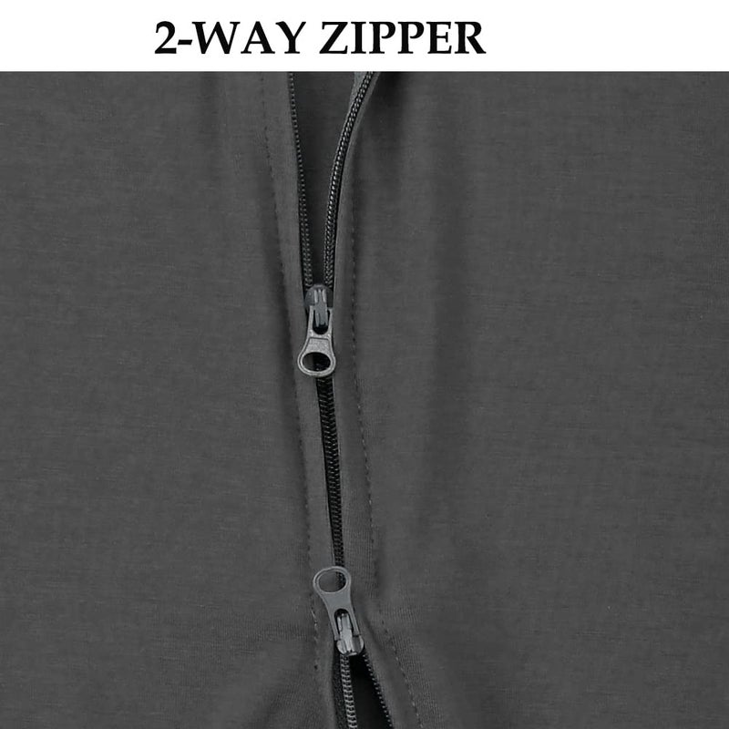 Aablexema Baby Zipper Pajamas Bamboo Rayon, 3pcs Unisex Infant Clothes with Mitten Long Sleeve Footed Pjs(Dark Grey & Olive & Blue,Newborn) - Image 5