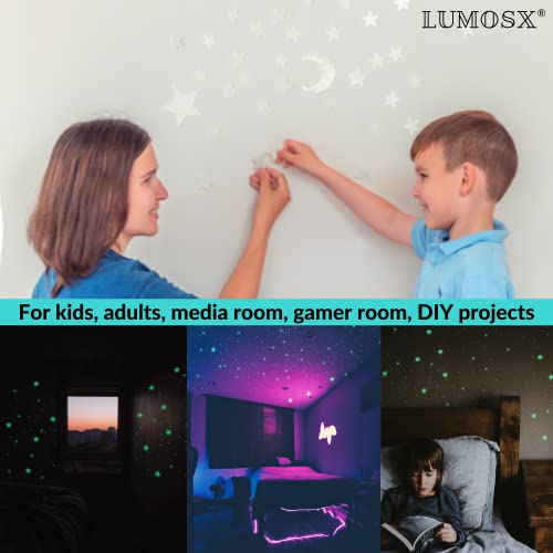 LUMOSX Glow in the Dark Stars for Ceiling – 220pcs Recycled Material Stars with North Star, Moon & Constellation E-Book for Kids' Room Decor - Image 5