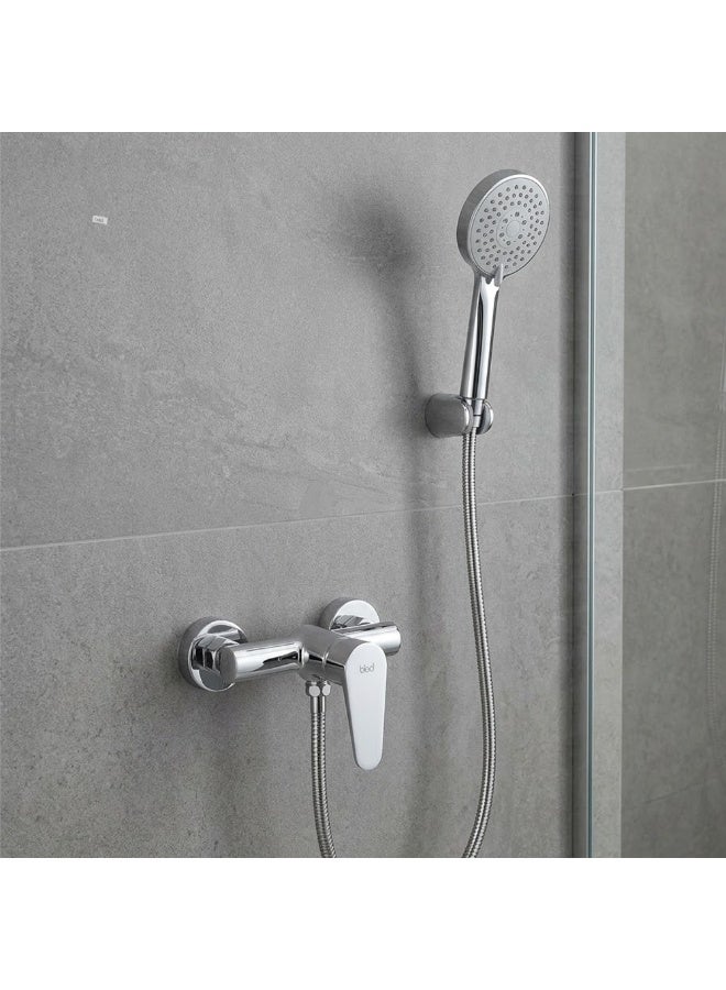BOLD Adour Shower Mixer Tap | Heavy-Duty Solid Brass Construction | Premium Chrome Finish | Smooth Move Technology for Precise Control | Wall-Mount Design | Style for Home & Commercial Use Corrosion Resistant, Easy to Clean, Smooth Water Flow - Image 3