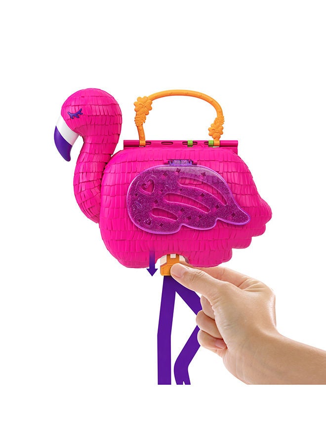 Polly Pocket حفلة فلامنغو الكبيرة المضغوطة، 26 مفاجأة (بما في ذلك دمى مارغو وصديقتها)، ميزة الانفجار والتبادل، 4 سنوات فما فوق - Image 5