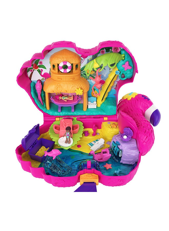 Polly Pocket حفلة فلامنغو الكبيرة المضغوطة، 26 مفاجأة (بما في ذلك دمى مارغو وصديقتها)، ميزة الانفجار والتبادل، 4 سنوات فما فوق - Image 3