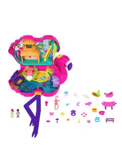 Polly Pocket Flamingo Party Large Compact, 26 Surprises (Including Margot And Friend Dolls), Pop And Swap Feature, 4 And Up  - Image 4