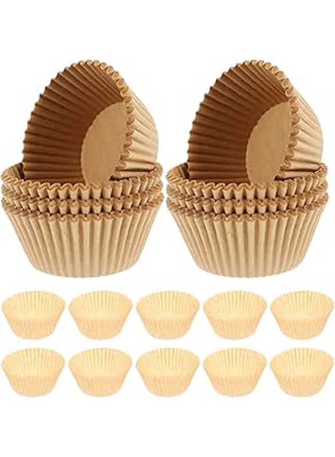Natural Greaseproof Baking Cups 500pcs Muffin Pan Liners for Desserts Parties and Home - Image 1