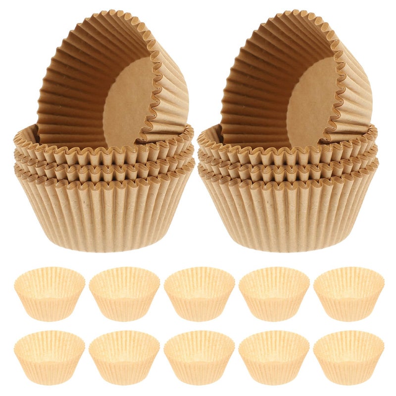 Natural Greaseproof Baking Cups 500pcs Muffin Pan Liners for Desserts Parties and Home - Image 2