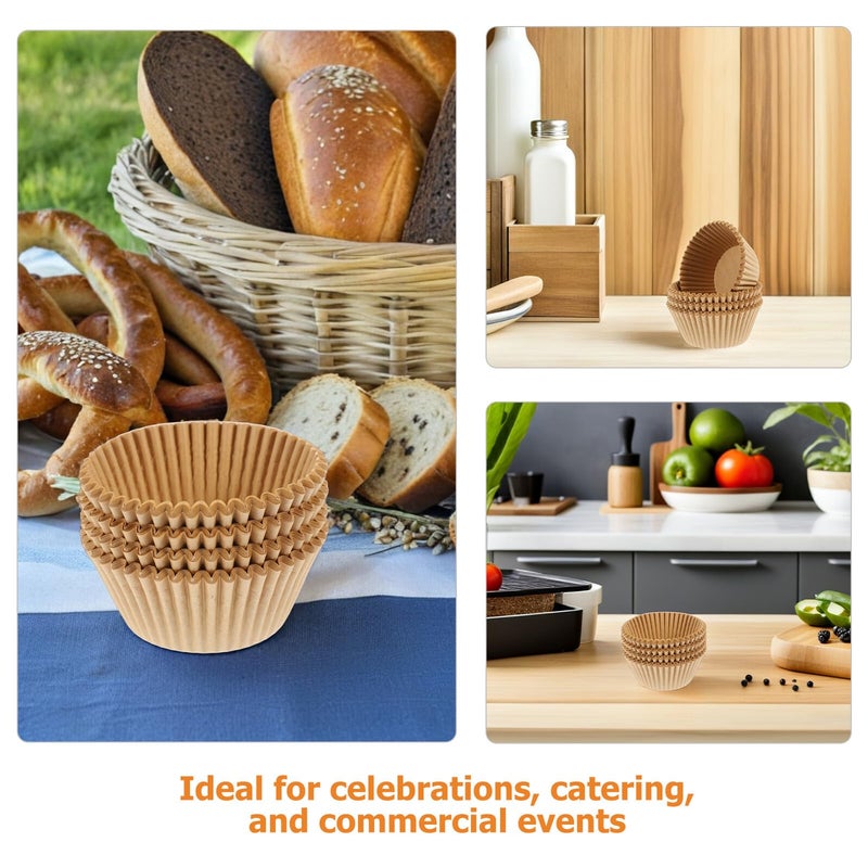 Natural Greaseproof Baking Cups 500pcs Muffin Pan Liners for Desserts Parties and Home - Image 4