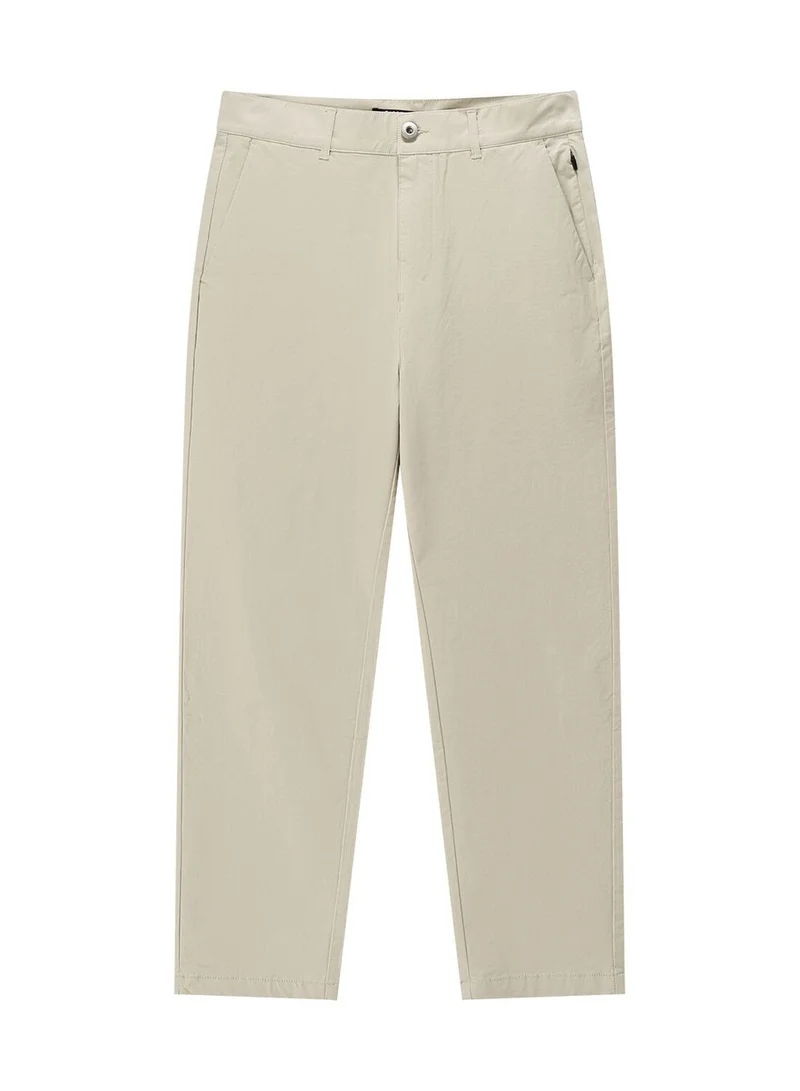 جيوردانو بنطلون رجالي كاكي بقصة مستقيمة مدببة من مزيج القطن
