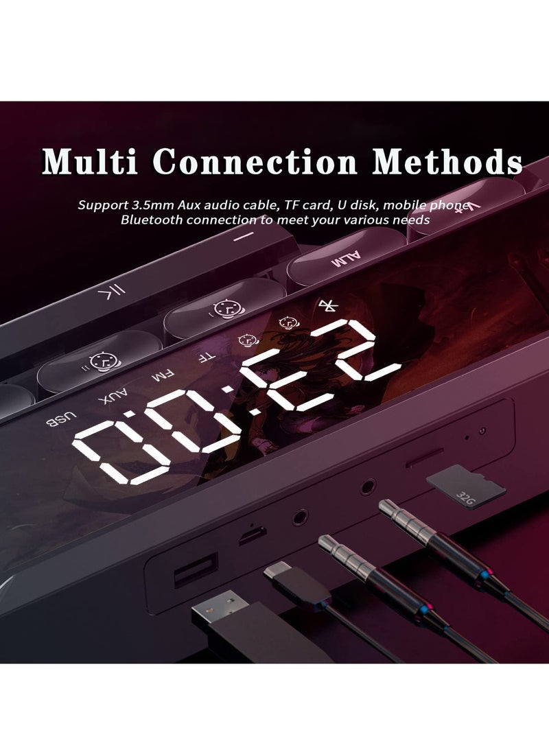 SYOSI - Wireless Gaming Speakers Bluetooth 5.0 PC Laptop Subwoofer with Cool lighting Dynamic RGB Sound 13 Mechanical Keys Long Endurance 4D HiFi Stereo Sound Alarm Clock FM for Computer Projector Phone - Image 1