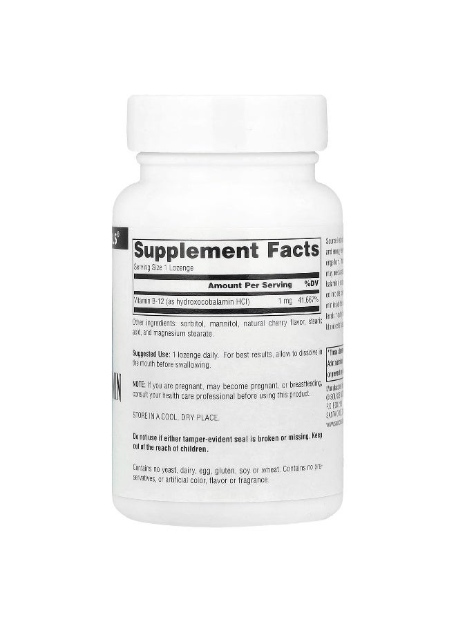 Source Naturals Source Naturals, HydroxoCobalamin, Vitamin B12, Cherry , 1 mg, 120 Lozenges  - Image 2