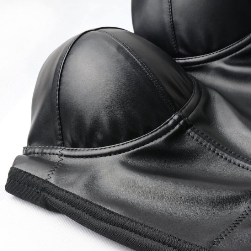 ELLACCI PU Leather Bustier Crop Top Gothic Punk Push Up Women's Corset Top Bra Black - Image 4