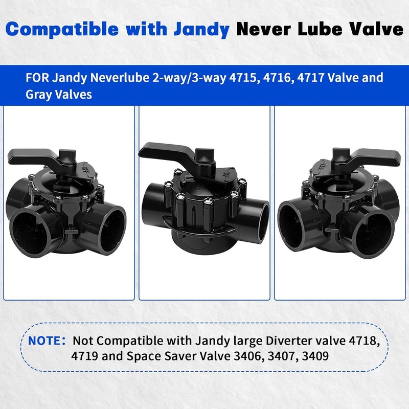 Xastro 2-Port/3-Port Pool Valve Rebuild Complete Kit with Diverter Valve 4720, Handle 7433, Cover 4606 - Image 3