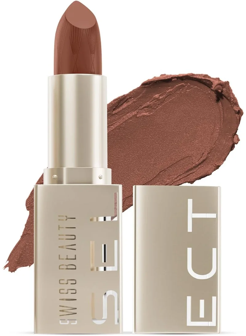 Swiss Beauty Swiss Beauty Select Crème Touch Hydrating Lipstick | With Vitamin E and Tea Tree Oil | High -shine finish | shade - Noble Nude - 4 gm