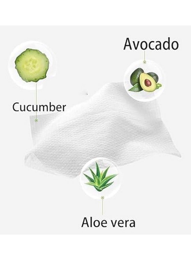 YUGANSHU Avocado Moisturizing Deep Cleaning Wipes Makeup Remover Facial Wipes Cucumber Vitamin E Makeup Remover Wipes Hydrating Refreshing Soothing (Pack of 1(60 Pieces)) - Image 4
