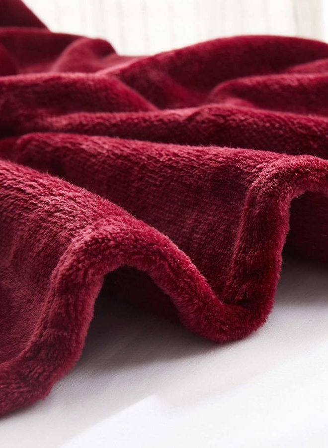 TASTHROW Large Flannel Fleece Throw Blanket, 60×80 Inch - Cozy Lightweight Thick Blanket - All Seasons Suitable for Women, Men and Kids (Burgundy) - Image 4