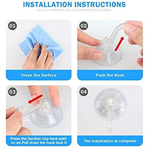 1st Choice Clear Plastic Suction Cup Hook, 6 Pack Ultra Heavy Duty Hooks Strong Power Lock Hooks Vacuum Traceless Hooks - Image 5