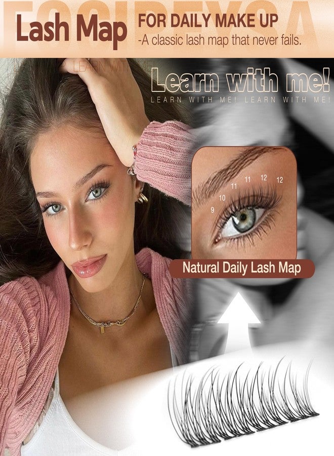 فوسيبيسا مجموعة رموش طبيعية مخملية من 9-12 مم، مجموعة وصلات رموش قصيرة وخفيفة مع لاصق ومثبت للرموش، مجموعة وصلات رموش يمكنك تركيبها بنفسك لمكياج كلين جيرل من فوسيبيسا (لايت بوند). - Image 5