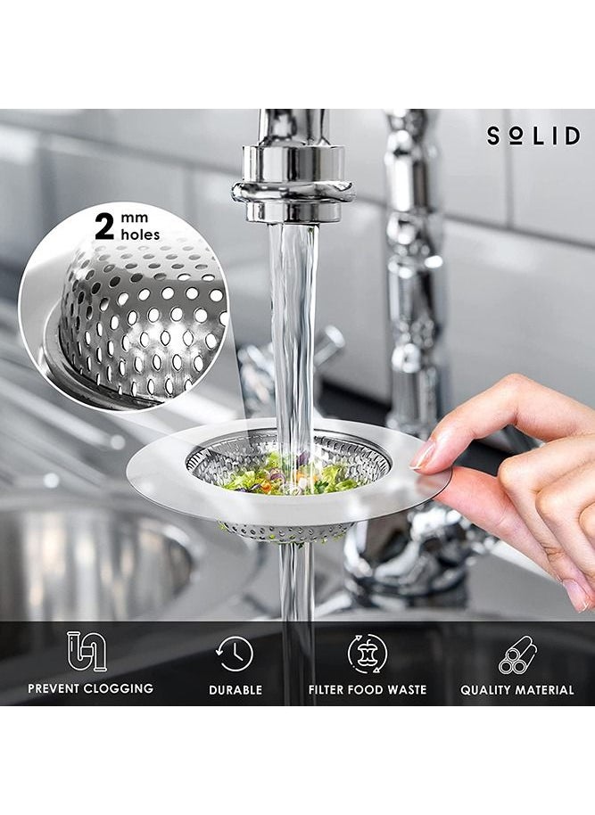 Generic Kitchen Sink Strainer - Food Catcher for Most Sink Drains - Rust Free Stainless Steel - 2 Pack  - Image 2