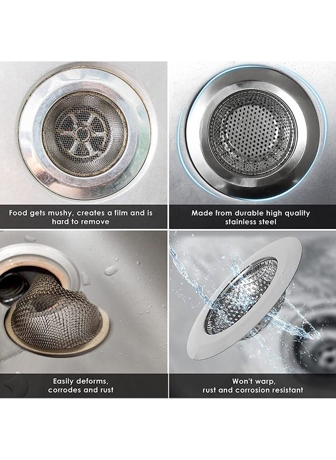 Generic Kitchen Sink Strainer - Food Catcher for Most Sink Drains - Rust Free Stainless Steel - 2 Pack  - Image 3