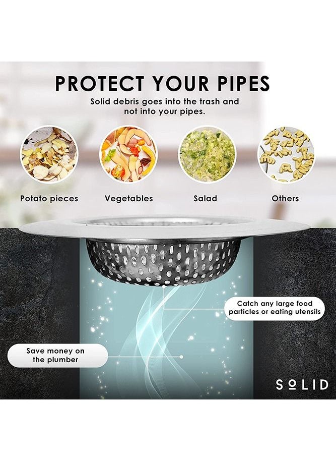 Generic Kitchen Sink Strainer - Food Catcher for Most Sink Drains - Rust Free Stainless Steel - 2 Pack  - Image 4