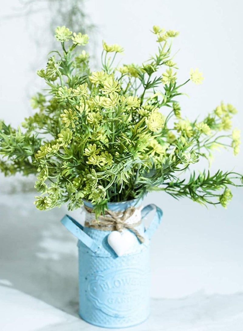 Y&D Vase, Rustic Flower Holder Shabby Chic Metal Vintage Jug Vase for Home Garden Book Rack Decor (Sky-Blue) - Image 3