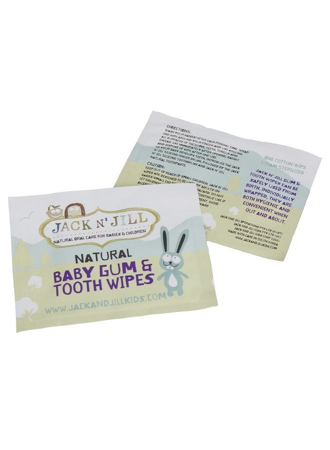 Jack N' Jill Jack N' Jill Baby Gum & Tooth Wipes - Natural & Safe, Contains only Water & Xylitol, Soft Cotton, Free from Fluoride & Sugar, Baby Mouth Wipes - 25 Individually Wrapped Wipes - Image 2
