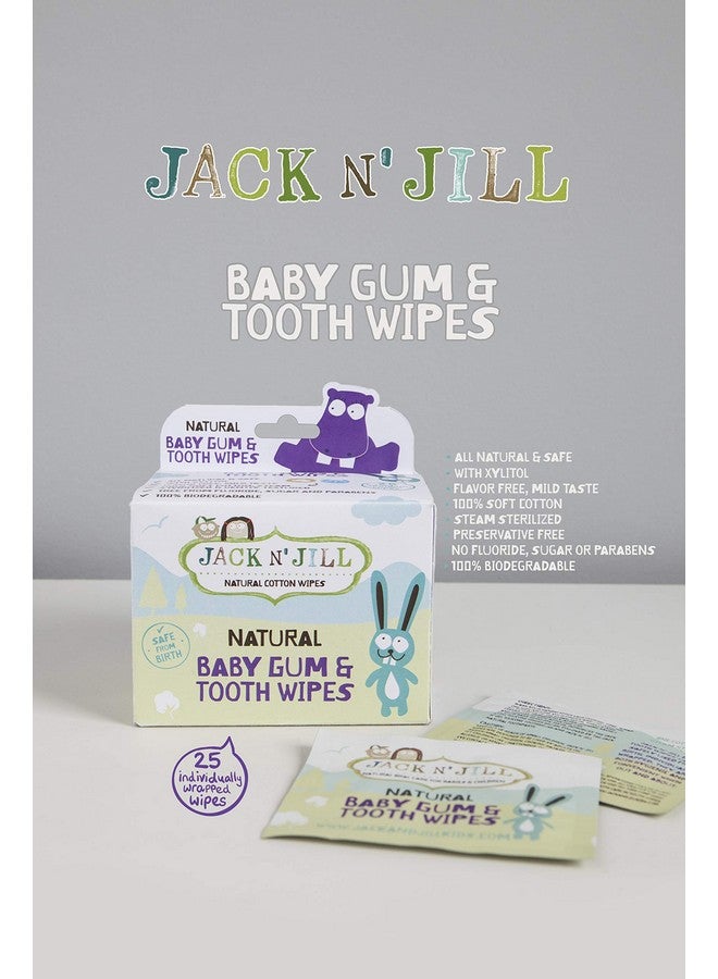 Jack N' Jill Jack N' Jill Baby Gum & Tooth Wipes - Natural & Safe, Contains only Water & Xylitol, Soft Cotton, Free from Fluoride & Sugar, Baby Mouth Wipes - 25 Individually Wrapped Wipes - Image 5