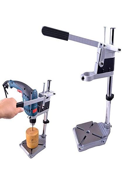 RMGS RMGS DX42 Hand Drill Machine Stand 400mm Mini Drill Stand Bench Press Aluminum Base Angle Drill 10 mm Chuck SizeCOLORSILVERBLACKDRILL AND VICE NOT INCLUDED  - Image 1