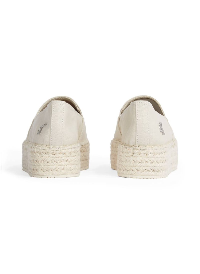 Calvin Klein Jeans - Women's Canvas Platform Espadrilles - Cotton, Beige - Image 1