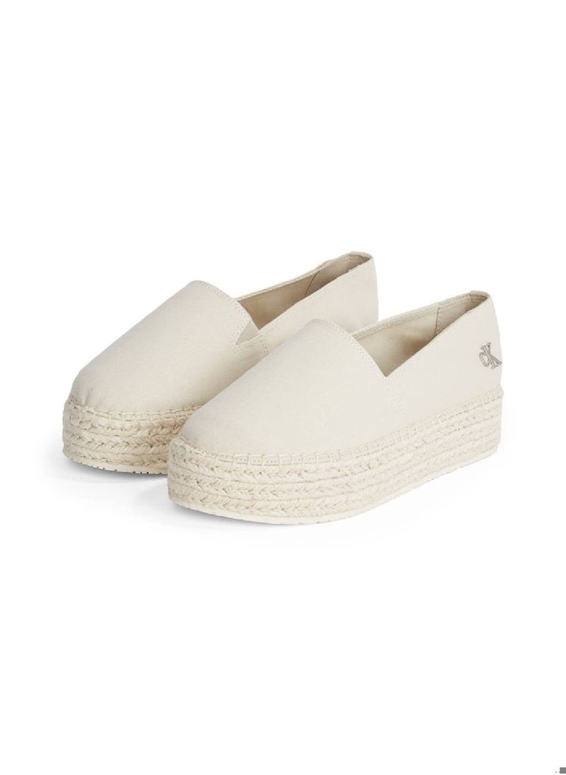 Calvin Klein Jeans - Women's Canvas Platform Espadrilles - Cotton, Beige - Image 1