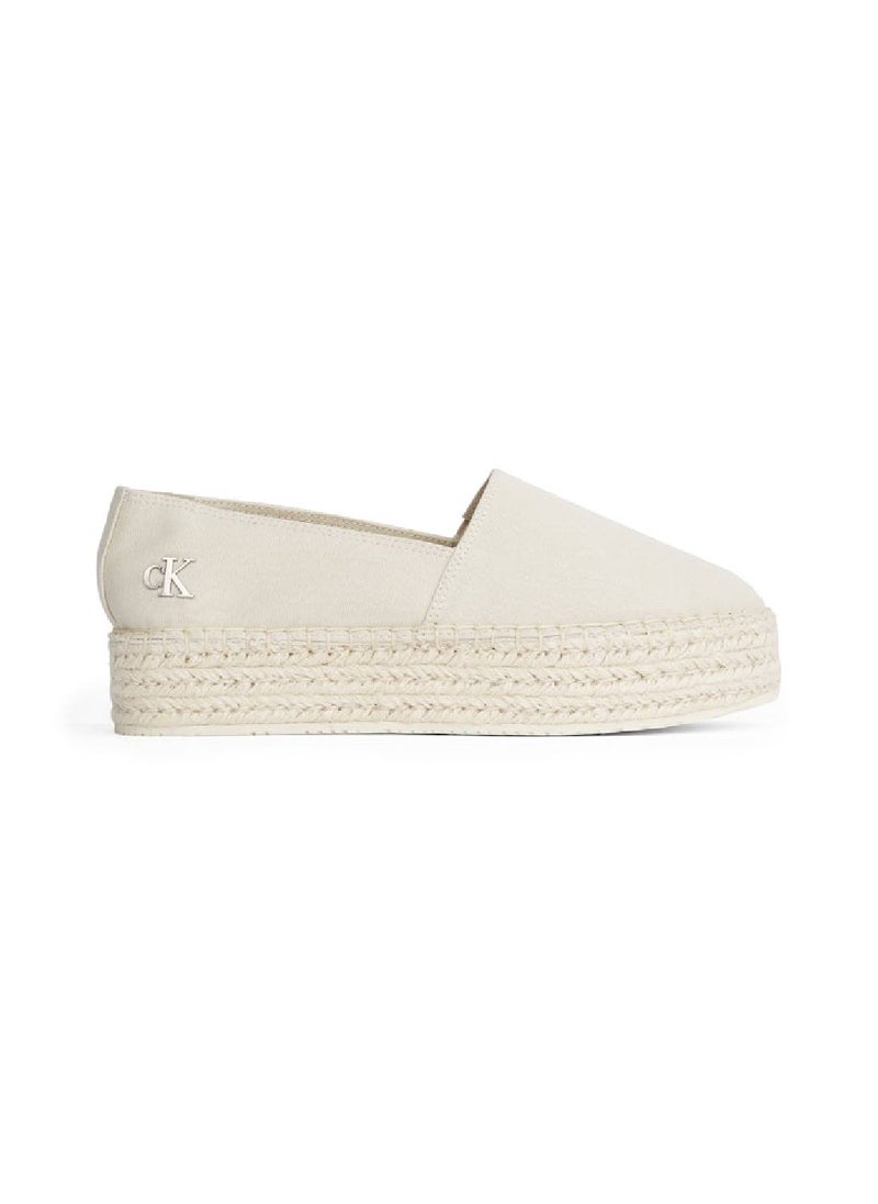 Calvin Klein Jeans - Women's Canvas Platform Espadrilles - Cotton, Beige - Image 1