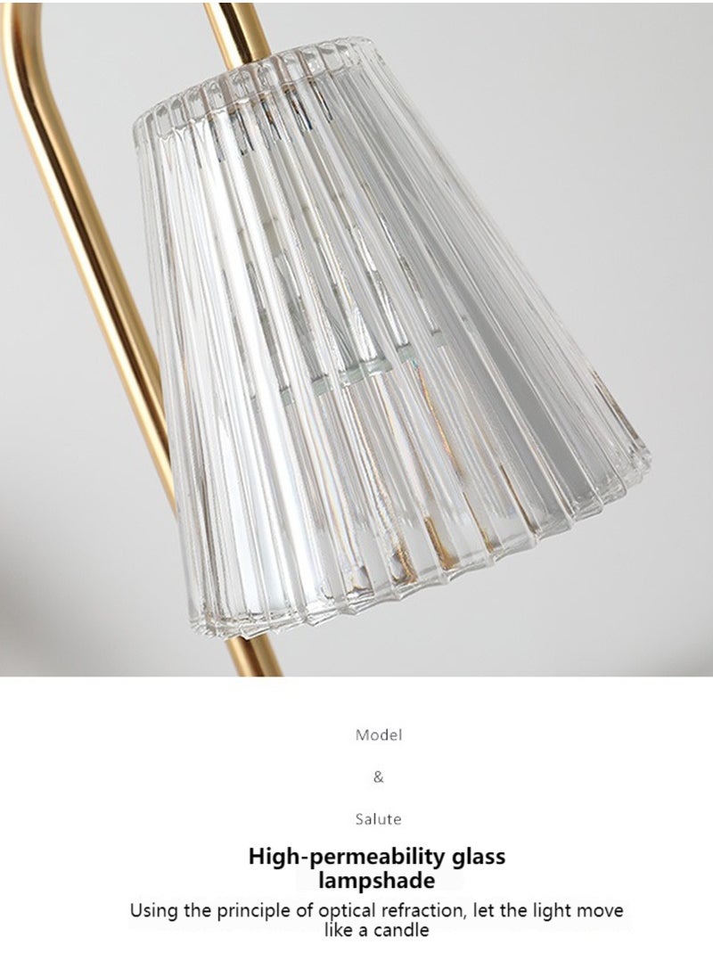Sharpdo - Camellia Shade Wax Lamp Candle Warmer Lamp with High Transparency Glass Stepless Dimming Rapid Melting Solid Wood Base Ideal for Home Decor and Aromatherapy - Image 1