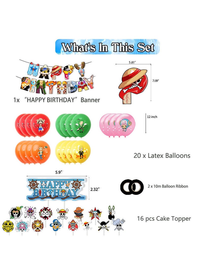 One Piece 39 PCS One Piece Birthday Party Decoration Balloon Party Set - Image 2