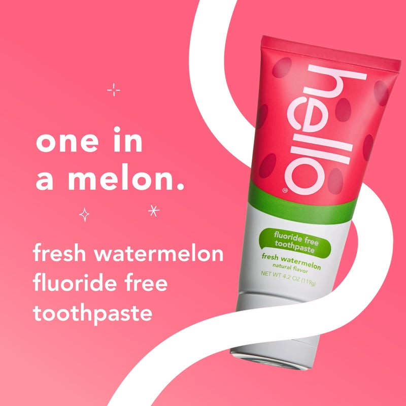 Hello Fresh Watermelon Fluoride Free Kids Toothpaste, 4.2 Oz Tube (Pack of 3) - Image 2