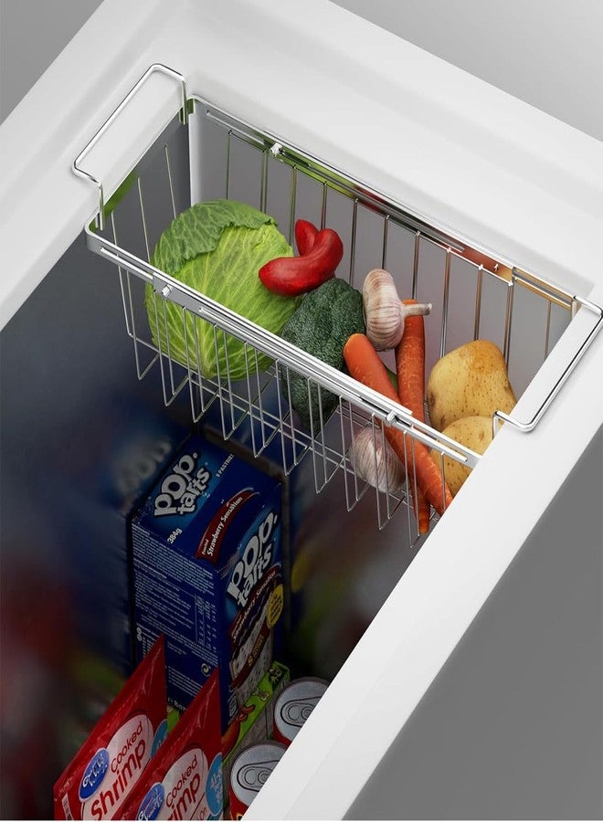 Orgneas Freezer Baskets for Chest Freezer, Capacity Expandable Deep Freezer Organizer Bins Adjustable From 16.5" to 26.5" Stainless Steel Wire Basket Storage with Hanging Handles - Image 3