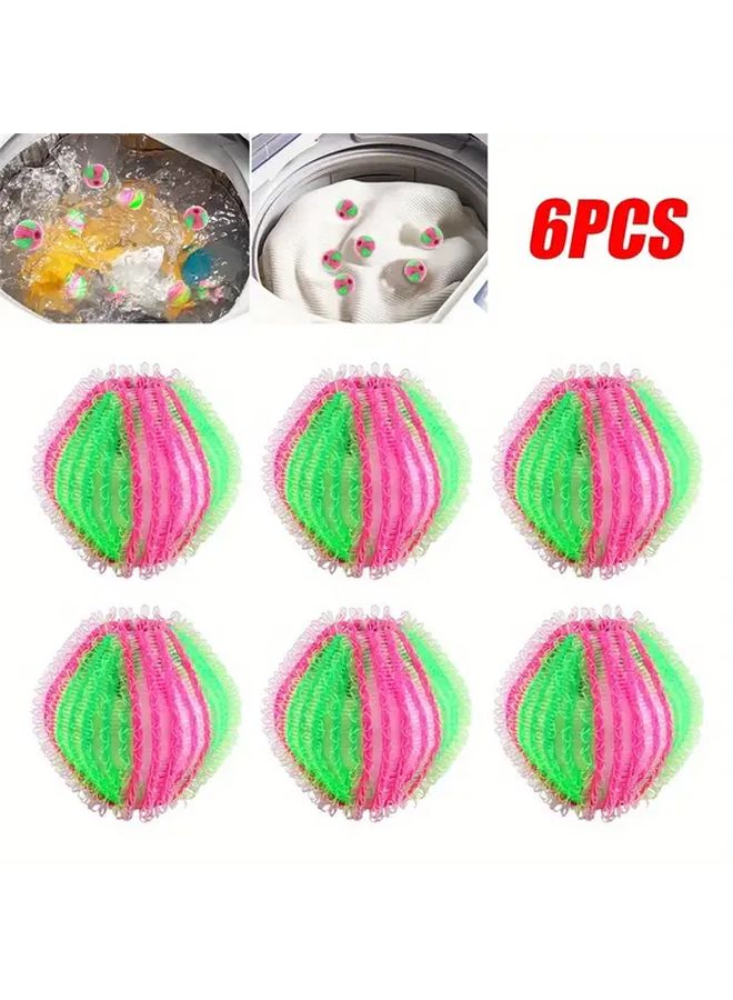 6 Pcs Laundry Lint Catcher Balls Washing Machine Hair Remover And Fuzz Collector - Image 1