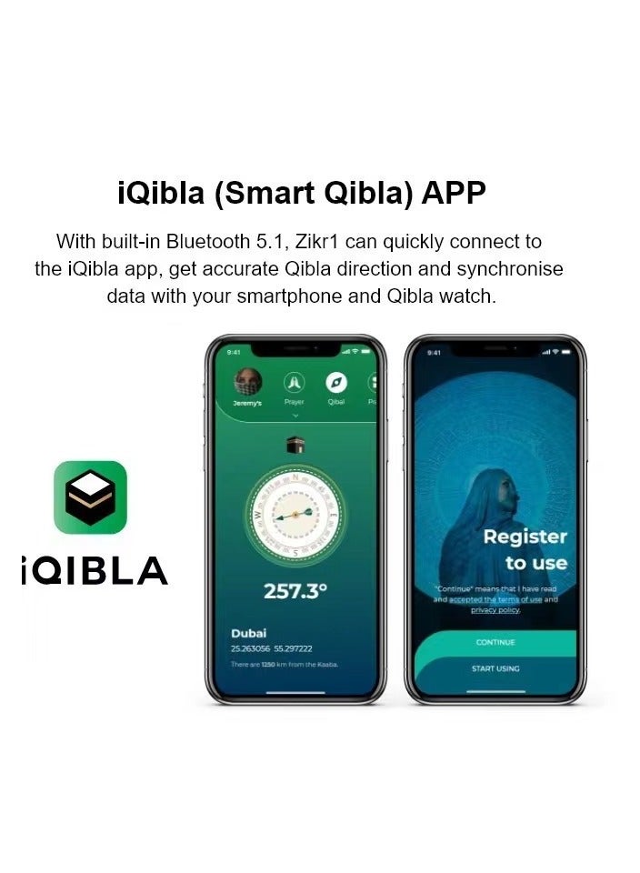 iQIBLA 20mm Zikr Ring Smart Ring with Vibration Reminder Tasbih Counter and Bluetooth Connection for Exclusive IQIBLA App and 5 Daily Prayer Reminders  - Image 4
