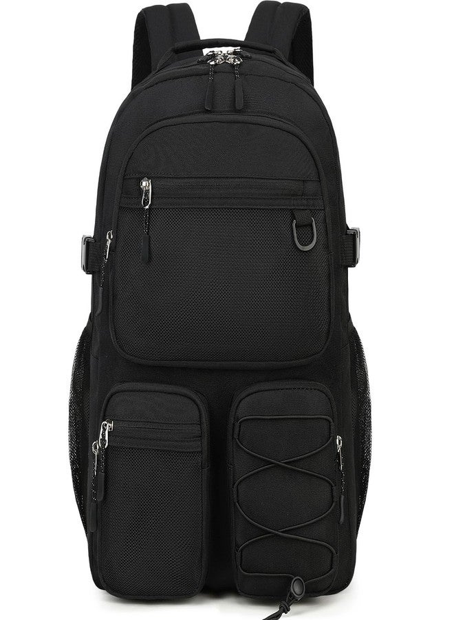 Lohol Water Resistant Daypack with Mulitiple Pockets for Travel Outdoor College, 15.6 inch Laptop Backpack for Men and Women, Black, Large, Daypack Backpacks - Image 1