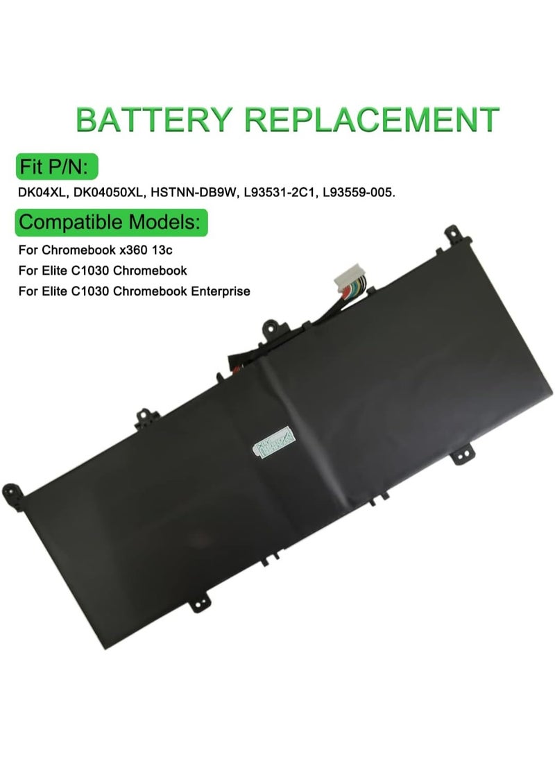 Terabyte بطارية DK04XL DK04050XL 7.7V متوافقة مع x360 13c، Chromebook Elite C1030، HSTNN-DB9W 50.97Wh 6290mAh - Image 2