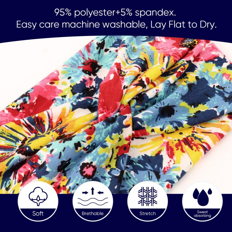 DRESHOW 4 Pack Turban Headbands for Women Wide Vintage Head Wraps Knotted Cute Hair Band Accessories - Image 3