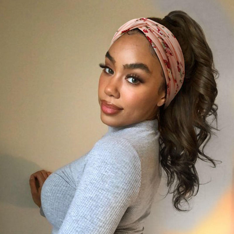 DRESHOW 4 Pack Turban Headbands for Women Wide Vintage Head Wraps Knotted Cute Hair Band Accessories - Image 4