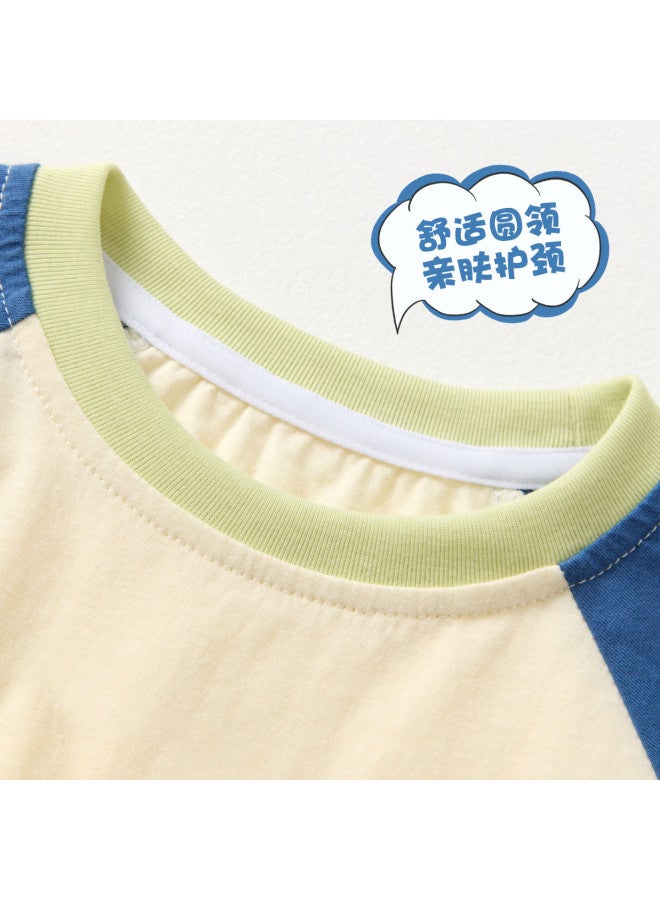 Doxiluka New Boys' Long Sleeve T-shirt, Spring/autumn Baby Top With Stylish Raglan Sleeves And Color Blocking, Cute Kids' Clothing - Image 3