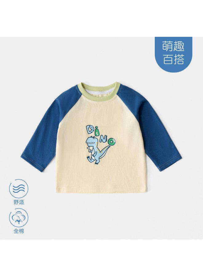 Doxiluka New Boys' Long Sleeve T-shirt, Spring/autumn Baby Top With Stylish Raglan Sleeves And Color Blocking, Cute Kids' Clothing - Image 2
