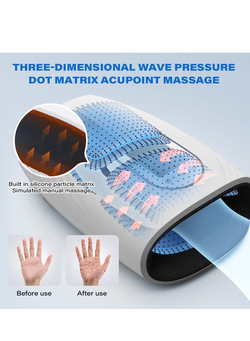 XiuWoo Hand Massager Machine, Cordless Hand Massager with Heat, Hand Massager for Arthritis Multiple Massage Modes & Adjustable Intensity, Deep-Kneading Hand Massage for Home or Office Use,White  - Image 4